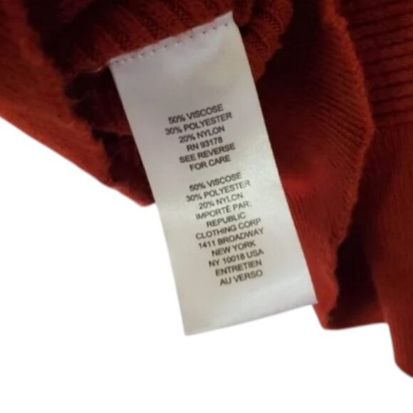 Tahari burnt orange ribbed boxy button-up cardigan sweater size M - Picture 5 of 7
